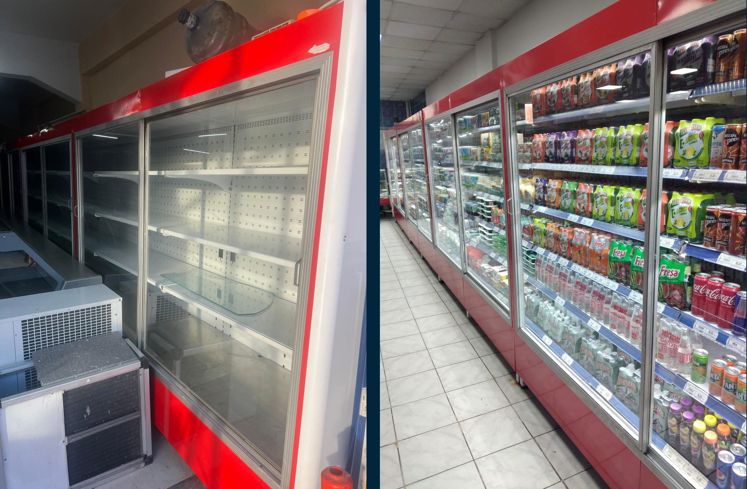 İkinci El Kırmızı Sütlük Dolabı 10 Metre